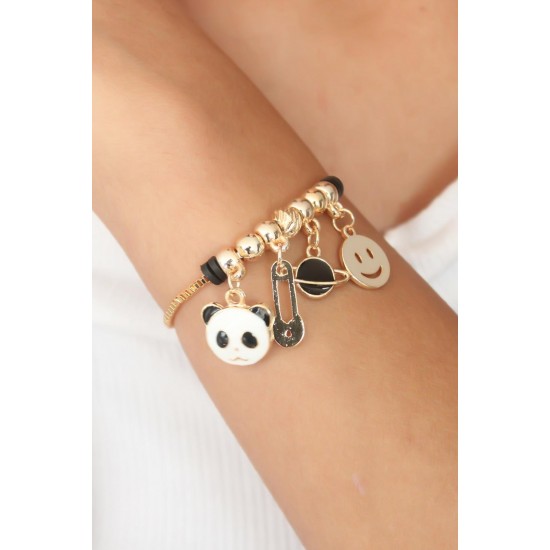 Pandalı Gold Renk Charm Kadın Bileklik Pandalı Gold Renk Charm Kadın Bileklik