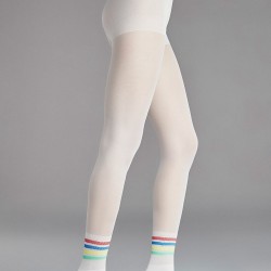 Penti Kadın Rainbow Stripe Desenli Külotlu Çorap Beyaz