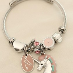 Pony Figürlü Taşlı Charm Bilezik