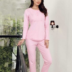 Şahinler Dantelli Pijama Takımı Pembe MBP23702-1