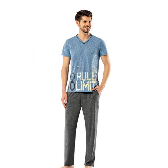 Şahinler Erkek Pijama Takımı MEP24914-1 Mavi Şahinler Erkek Pijama Takımı MEP24914-1 Mavi