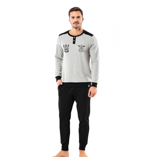 Şahinler Erkek Pijama Takımı MEP25063-1 GRI-MELANJ Şahinler Erkek Pijama Takımı MEP25063-1 GRI-MELANJ