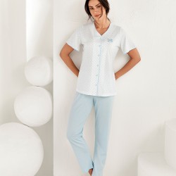 Şahinler Kadın Kısa Kol Pijama Takımı MBP25101-2 Mavi