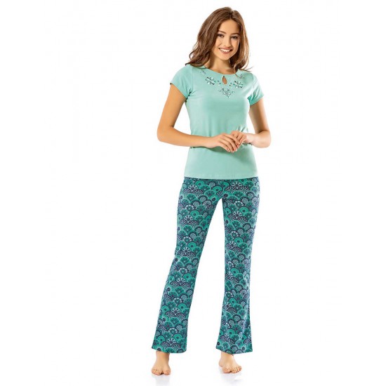 Şahinler Kadın Pijama Takımı MBP24809-2 Turkuaz