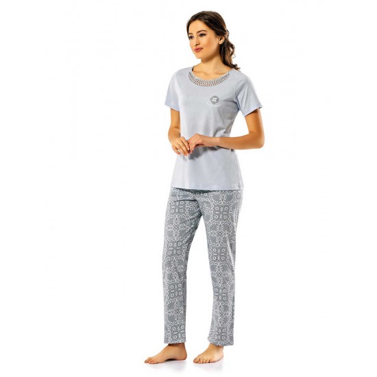 Şahinler Kadın Pijama Takımı MBP24816-2 Mavi Şahinler Kadın Pijama Takımı MBP24816-2 Mavi