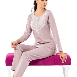 Şahinler Kadın Pijama Takımı MBP25003-2 GUL-KURUSU