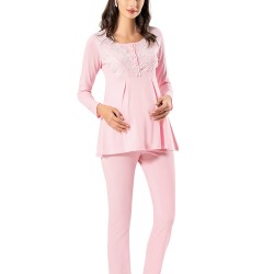 Şahinler Lohusa Pijama Takımı Pembe MBP23725-1