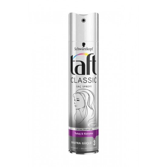 Taft Classic Ekstra Güçlü 3 Saç Spreyi 250 ml Taft Classic Ekstra Güçlü 3 Saç Spreyi 250 ml
