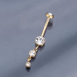 Taşlı Gold 316L Cerrahi Çelik Piercing