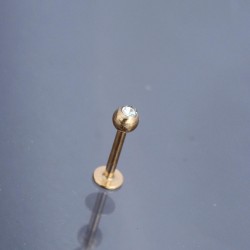 Taşlı Gold Renk 316L Cerrahi Çelik Piercing