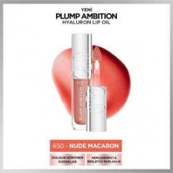 Loreal Paris Plump Ambition Hyaluron Nemlendirici Dudak Parlatıcısı - 650 Nude Macaron