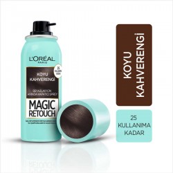 Loreal Paris Magic Retouch Beyazlar için Anında Kapatıcı Sprey 75 ml Koyu Kahverengi