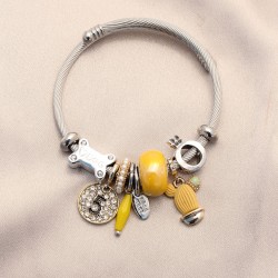 Sarı Kaktüs Model Taşlı Charm Bilezik