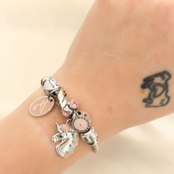 Pony Figürlü Taşlı Charm Bilezik