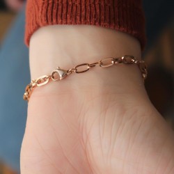Çelik Rose Zirkon Taşlı Kar Tanesi Bileklik
