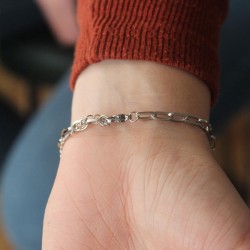 Çelik Silver Zirkon Taşlı Kar Tanesi Bileklik