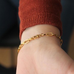 Çelik Gold Zirkon Taşlı Kar Tanesi Bileklik