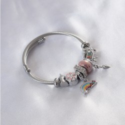 Çelik Charm Model Kuyruklu Yıldız Figür Zirkon Taşlı Kadın Bileklik