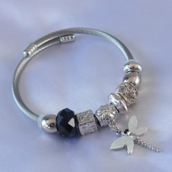 Beyaz Yusufçuk Detaylı Charm Kadın Bileklik