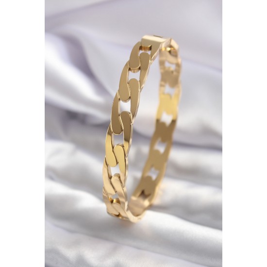 316L Çelik Gold Renk Zincir Model Kadın Kelepçe 316L Çelik Gold Renk Zincir Model Kadın Kelepçe