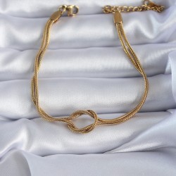 316L Çelik Gold Renk Düğüm Model Kadın Bileklik