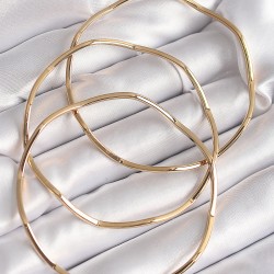 316L Çelik Gold renk Zikzak Model Ajda Bileklik