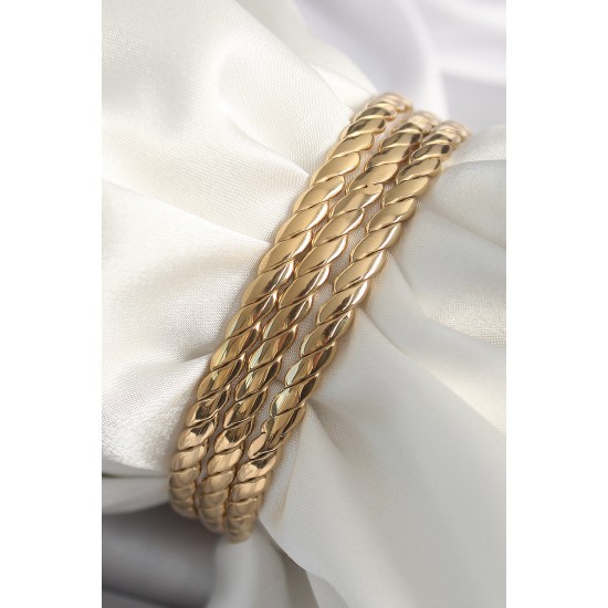 316L Çelik Gold Renk 60 mm Burma Ajda Model Kadın Bileklik 316L Çelik Gold Renk 60 mm Burma Ajda Model Kadın Bileklik