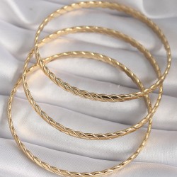316L Çelik Gold Renk 60 mm Burma Ajda Model Kadın Bileklik