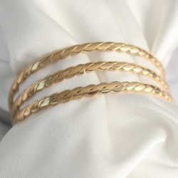316L Çelik Gold Renk 65 mm Burma Ajda Model Kadın Bileklik