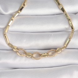 Pirinç Gold Renk Zirkon Taşlı Xuping Exclusive VIP Seri Kadın Bileklik