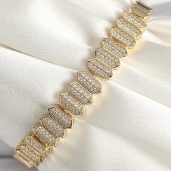 Pirinç Gold Renk Zirkon Taşlı Xuping Exclusive VIP Seri Kadın Bileklik