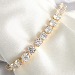 Pirinç Gold Renk Zirkon Taşlı Su Yolu Model Xuping Exclusive VIP Seri Kadın Bileklik
