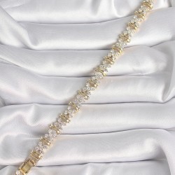 Pirinç Gold Renk Zirkon Taşlı Çiçek Model Xuping VIP Exclusive Seri Bileklik