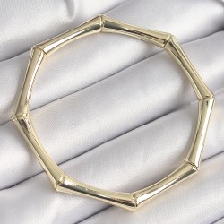 Pirinç Gold Renk Lastikli Bambu Model Kadın Bileklik