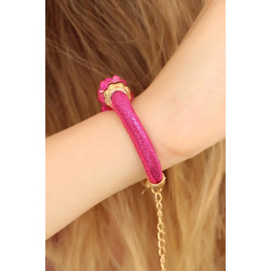 Pembe Kristal Tasarım Kadın Bileklik Pembe Kristal Tasarım Kadın Bileklik