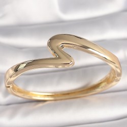 Pirinç Gold Renk ZikZak Model Kadın Kelepçe