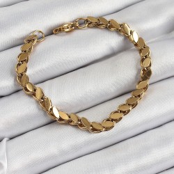 316L Çelik Arpa Model Gold Renk Kadın Bilekik