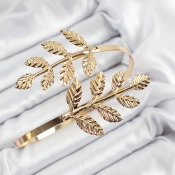 Pirinç Yaprak Model Gold Renk Kadın Pazu Bileklik