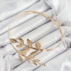 Pirinç Yaprak Model Gold Renk Kadın Pazu Bileklik