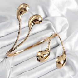 Pirinç Damla Model Gold Renk Kadın Pazu Bileklik