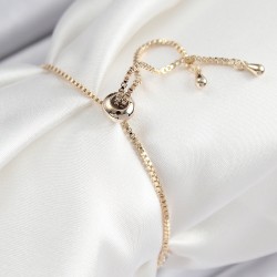 Pirinç Zirkon Taşlı Kuğu Model Gold Renk Asansörlü Kadın Bileklik
