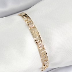 Xuping Pirinç Parçalı Labirent Model Gold Renk Kadın Bileklik