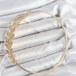 Pirinç Yaprak Model Gold Renk Pazu Bileklik