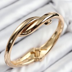 Pirinç Düğüm Model Gold Renk Kadın Kelepçe
