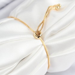 Pirinç Zirkon Taşlı Sonsuzluk Model Gold Renk Asansörlü Kadın Bileklik