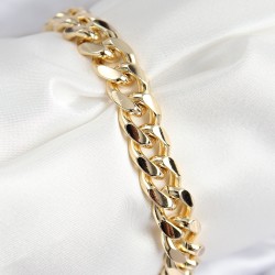 VIP Pirinç Zirkon Taşlı Klasik Zincir Model Gold Renk Kadın Bileklik