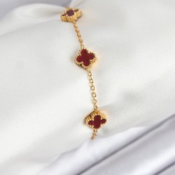316L Çelik Gold Zincir Baby Boy Bordo Renk Bileklik