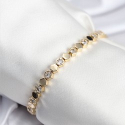 Pirinç VIP Seri Gold Renk Petek Model Kadın Bileklik