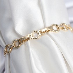 Pirinç VIP Seri Gold Renk Sıralı Halka Model Kadın Bileklik