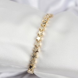 Pirinç VIP Seri Gold Renk Sıralı Yıldız Model Kadın Bileklik